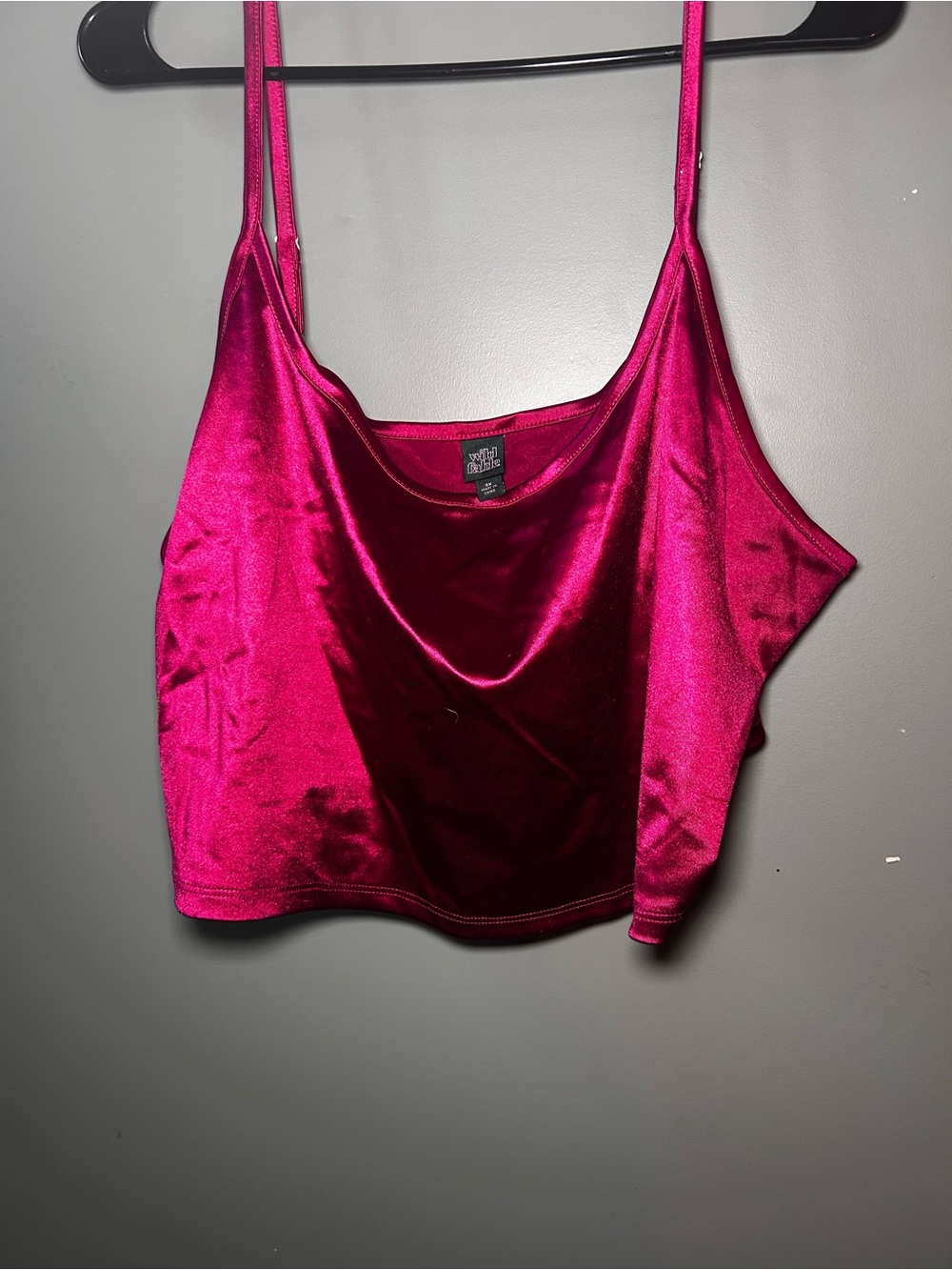 Pink silk crop top